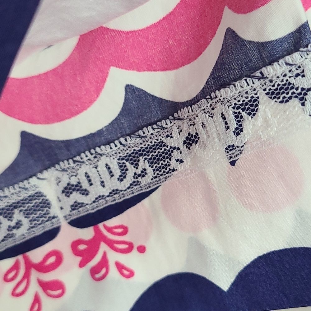 Lilly Pulitzer Pink Navy and White Wave Print Mini Dress - Picture 6 of 11